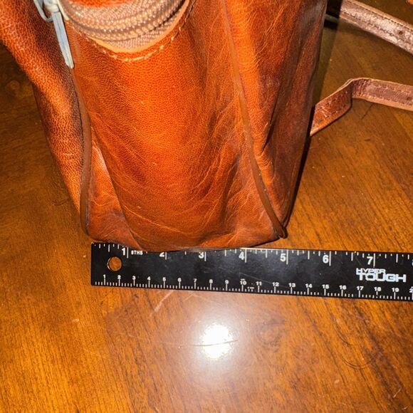 Vrai Cuir Large Brown Leather Backpack Drawstring Many Pockets 10” X 5 “ X 13” - Picture 16 of 16